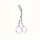 Pink eyebrow trimming scissors with built-in comb - stainless steel, precise grooming tool, creating perfect eyebrows
