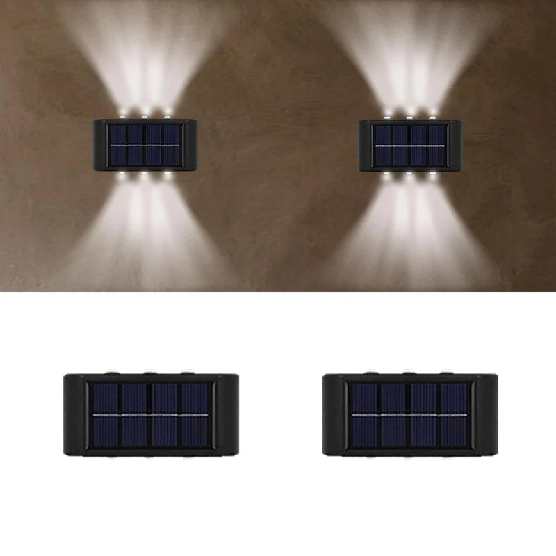 1pc 6-10 LEDs Solar Outdoor Wall Decorative Landscape Lighting Lights Fixtures Suitable For Courtyard Villa Fence Terrace Garden