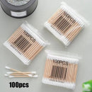 500pcs Double Head Wood Cotton Swab Nose Ears Cleaning Women Makeup Tools Lipstik Cotton Buds Tip Sticks Bastoncillos Oidos