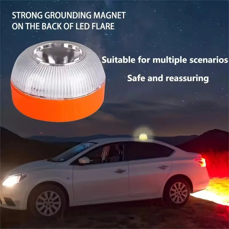Led Car Emergency Light Flashing Light Magnetic Induction Road Accident Light Portable Strobe Warning Light Safety Accessory