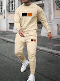 Round Neck Sweater Casual Sports Suit European Size Men's Clothing