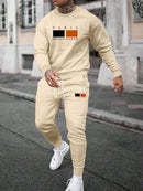 Round Neck Sweater Casual Sports Suit European Size Men's Clothing