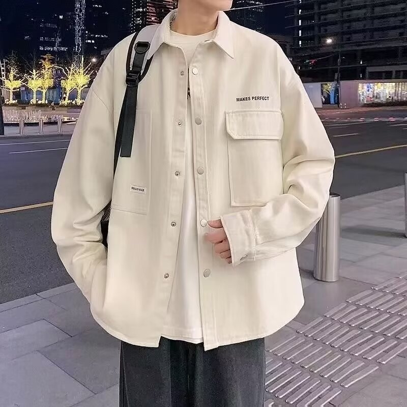 Fashion Loose Oversized Cardigan Long Sleeve Shirt Men