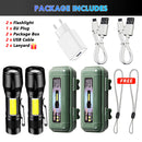 High Strong Power Led Flashlights 2000LM Tactical Torch with Display Light USB Charging Camping Fishing Emergency Zoom Lantern