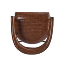 26'' Counter Stools Set of 2, Pu Upholstered Counter Stools with iron Frame, Backrest, Footrest, Arm counter stools for Home Bar, Kitchen Counter, Brown