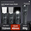 High Strong Power Led Flashlights 2000LM Tactical Torch with Display Light USB Charging Camping Fishing Emergency Zoom Lantern