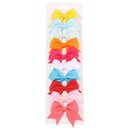 10Pcs/Set Solid Color Kids Bows Hair Clips for Baby Girls Handmade Ribbon Bowknot Hairpin Barrettes New Year Hair Accessories