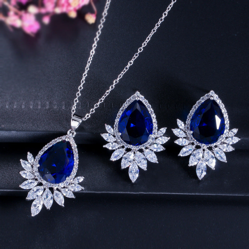 Zircon Necklace Set Chain Jewelry Set