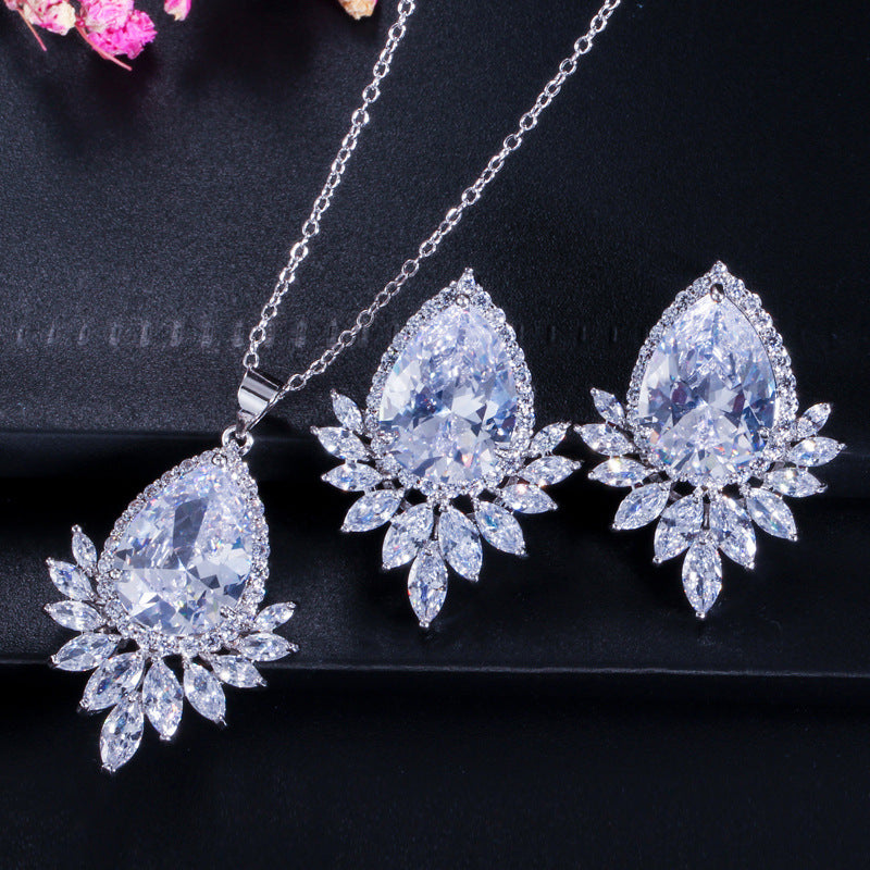 Zircon Necklace Set Chain Jewelry Set