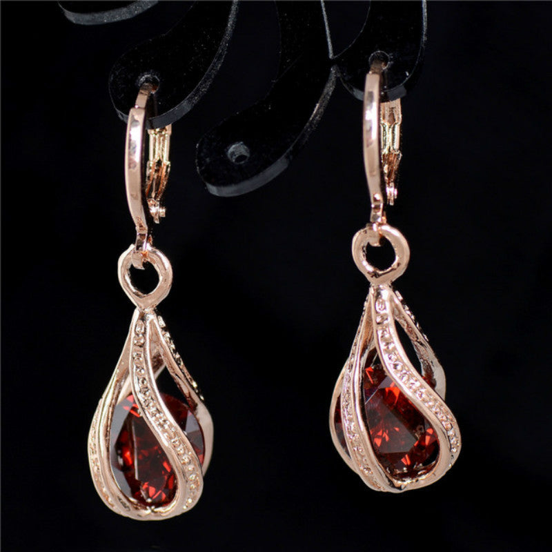 European And American New Jewelry Net Red Popular Fashion Zircon Crystal Earrings Pendant Jewelry Women&