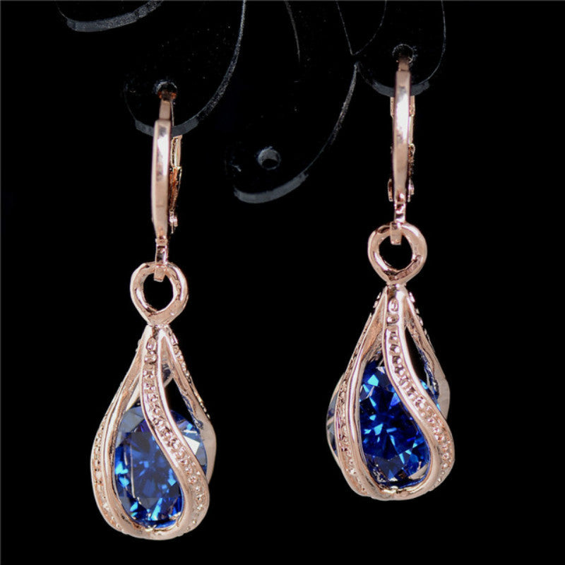 European And American New Jewelry Net Red Popular Fashion Zircon Crystal Earrings Pendant Jewelry Women&