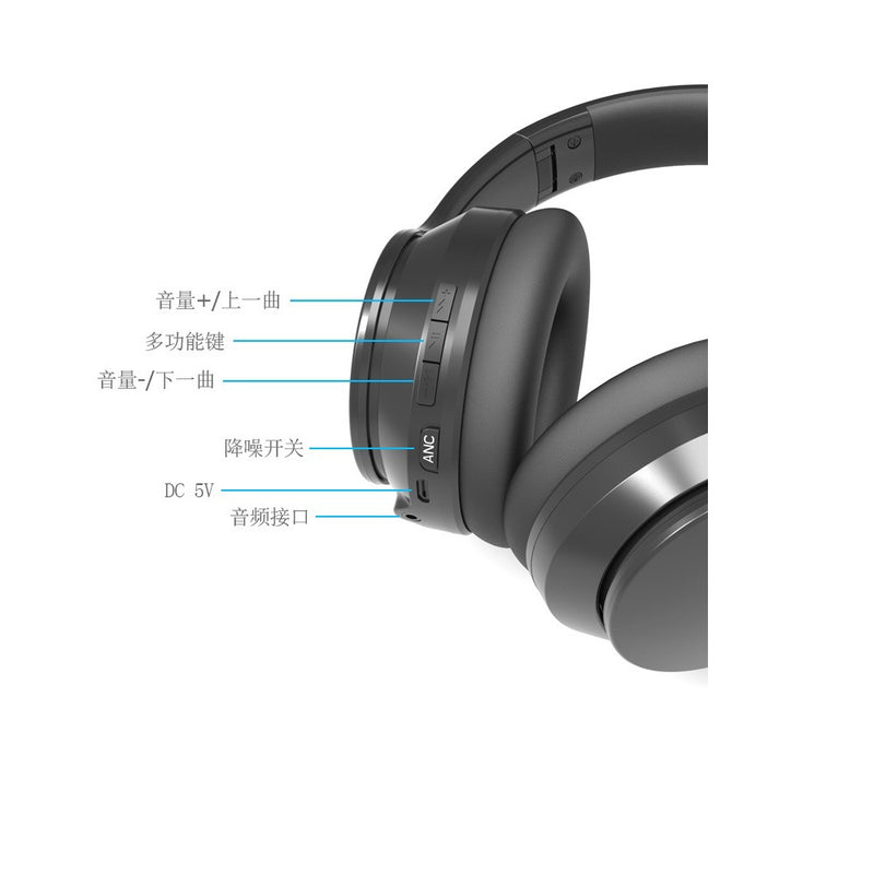 Factory Direct Headset ANC Active Noise Reduction Bluetooth Headset 5.0 Wireless Headset Mobile Phone Music Bass
