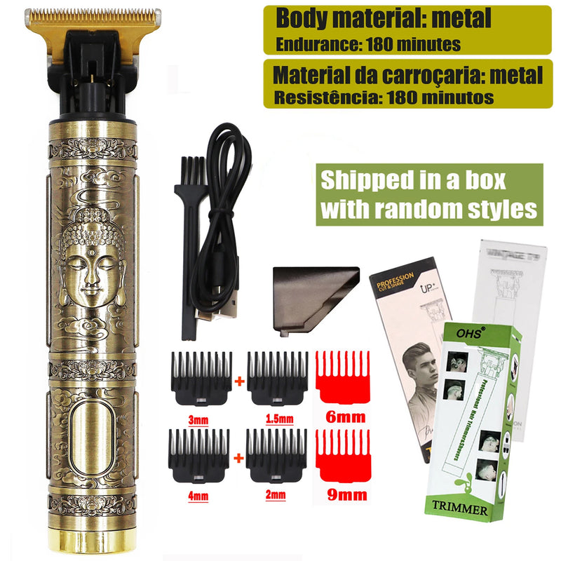 Vintage Hair Clipper Cordless Trimmer portable USB Fast Charging Hair Cutting Machine Electric Shaver Barber Professional Barber