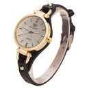 Quartz Watch Ladies Leather Fine Strap Solid Color Fashion Women&
