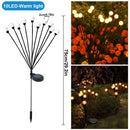 10 LED Solar Garden Lights Powered Firefly Lights Outdoor Waterproof Vibrant Garden Lights for Patio Pathway Decoration,Warm