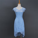 Asymmetrical hem cutout lace petticoat dress