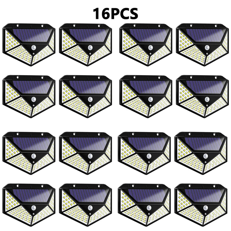 16PCS Solar Lights Outdoor Waterproof Wall Lamp Motion Sensor Solar Powered Sunlight Street Light for Garden Porch Yard Garage