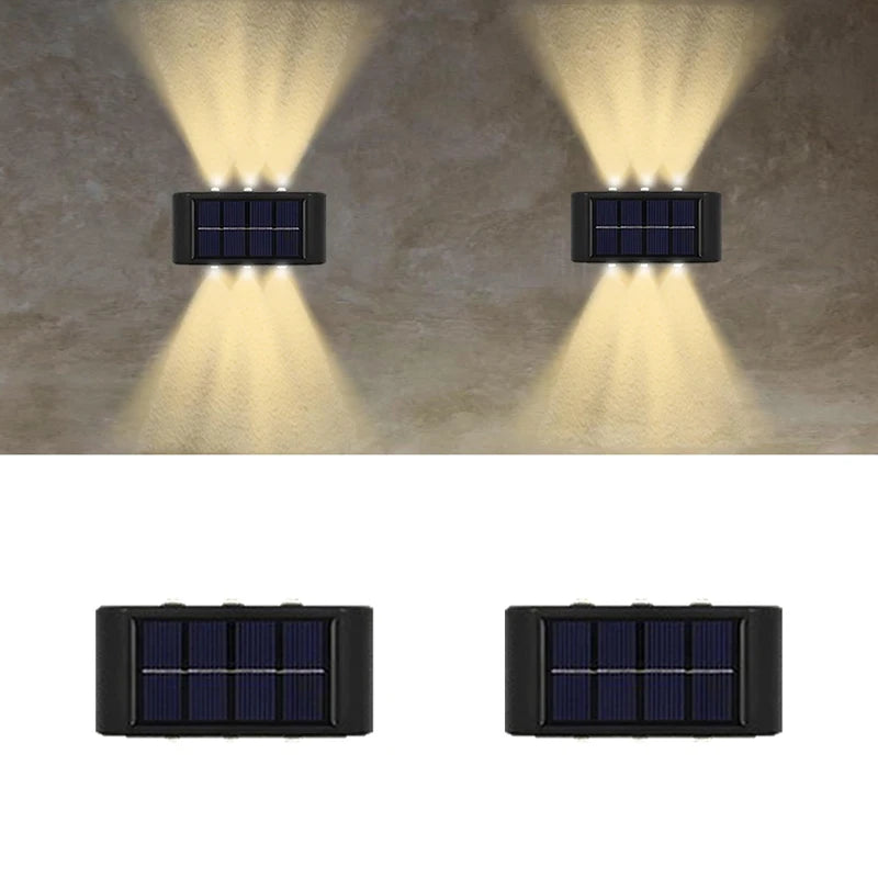 1pc 6-10 LEDs Solar Outdoor Wall Decorative Landscape Lighting Lights Fixtures Suitable For Courtyard Villa Fence Terrace Garden