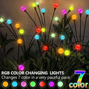 10 LED Solar Garden Lights Powered Firefly Lights Outdoor Waterproof Vibrant Garden Lights for Patio Pathway Decoration,Warm