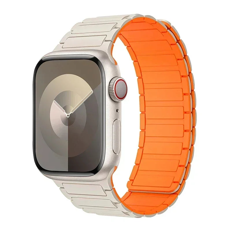 Silicone Strap for Apple Watch 46mm 42mm 49mm 44mm 40mm 45mm 41mm Magnetic Band for IWatch Ultra 2 Series 10 9 8 7 6 SE 5 4 3
