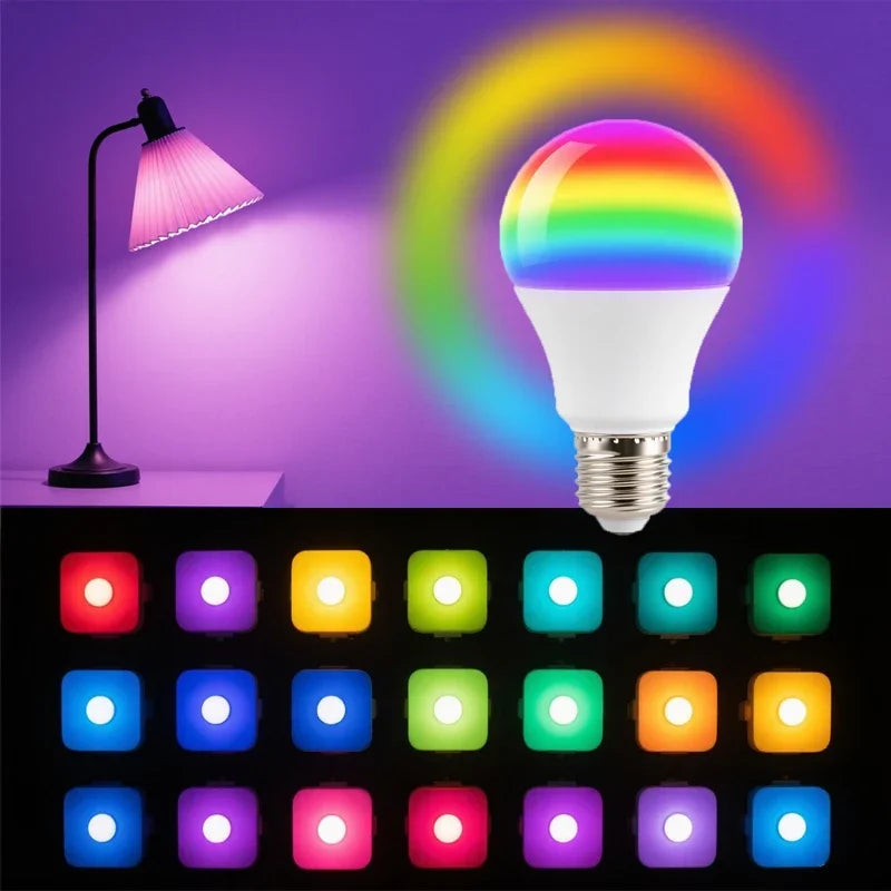 16 Colors RGBW Bulb LED Multicolor Bulb E27 Base 220V Household Lighting Dimmable 24 Key Remote Control Atmosphere Neon Light