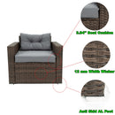 6 Piece Patio Rattan Wicker Outdoor Furniture Conversation Sofa Set with Removeable Cushions and Temper glass TableTop