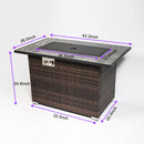 44inch Outdoor Fire Pit Table, Propane Fire Table with Ceramic Tabletop Gas Fire Table