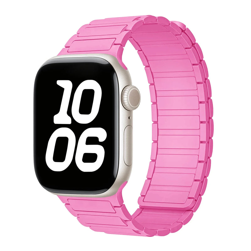 Silicone Strap for Apple Watch 46mm 42mm 49mm 44mm 40mm 45mm 41mm Magnetic Band for IWatch Ultra 2 Series 10 9 8 7 6 SE 5 4 3