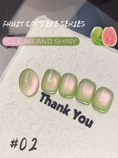 1/6PCS SS25 Cat Eye Gel Polish w/Glass Beads & Crystal, 5 Colors Salon DIY Nail Supplies Kit for Pro Nails Manicure