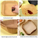 50pcs/set Disposable Air Fryer Paper Liner Oil-proof Water-proof Airfryer Disposable Cooking Paper Trays Baking Paper