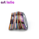 10 Rolls Nail Art Striping Tapes, Nail Liner Stickers, Nail Decals, 1mm Adhesive Stickers for Nail Tips Styling