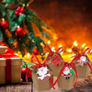 24 Pcs Christmas Treat Boxes With Cards And Ribbon Xmas Tree Santa Kraft Paper Cookies Candy Boxes Food Packaging Containers Gift Wrapping Box For Christmas Birthday Wedding Party Decoration