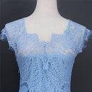 Asymmetrical hem cutout lace petticoat dress