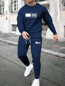 Round Neck Sweater Casual Sports Suit European Size Men's Clothing