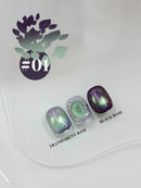 1/6PCS SS25 Cat Eye Gel Polish w/Glass Beads & Crystal, 5 Colors Salon DIY Nail Supplies Kit for Pro Nails Manicure