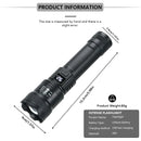 Tactical LED Flashlight 2000LM USB Rechargeable Waterproof Grade Zoom Torch Bright Portable Emergency Light for Camping Outdoor