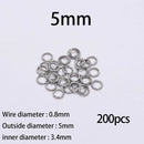 30-200Pcs 3-25mm Stainless Steel Split Ring Open Single Loops Jump Rings Connectors for DIY Jewelry Making Findings Accessories
