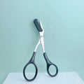 Pink eyebrow trimming scissors with built-in comb - stainless steel, precise grooming tool, creating perfect eyebrows