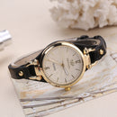 Quartz Watch Ladies Leather Fine Strap Solid Color Fashion Women&