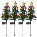 4Packs Solar Christmas Tree Lights Xmas Garden Decorations Tree Stake Lamp 20LEDs Solar Decor Light With Constant And Flashing Mode For Pathway Yard Patio Landscape