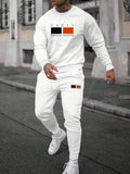Round Neck Sweater Casual Sports Suit European Size Men's Clothing
