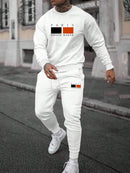 Round Neck Sweater Casual Sports Suit European Size Men's Clothing
