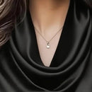 Women's Elegant Draped Neck Blouse, Solid Color Ruffle Detail Long Sleeve Shirt For Office And Formal Wear