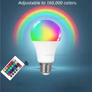 16 Colors RGB Bulb LED Multicolor Bulb E27 Base 220V Household Lighting Dimmable 24 Key Remote Control Atmosphere Neon Light