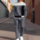 Fashion Men's Casual Sporty Round Neck Sweatshirt And Pants Two-piece Set