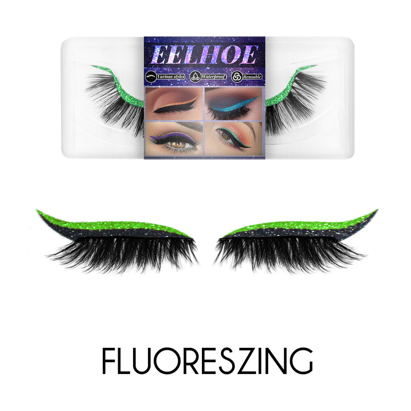EELHOE glue-free imitation Mink Hair False Eyelashes Self-adhesive False Eyelashes European and American 3d Eyelash eyeshadow Eyeliner