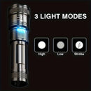 Powerful LED Flashlight Battery Display USB Rechargeable Light Telescopic Zoom Torch Lamp Outdoor Camping Fishing Lantern