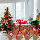 24 Pcs Christmas Treat Boxes With Cards And Ribbon Xmas Tree Santa Kraft Paper Cookies Candy Boxes Food Packaging Containers Gift Wrapping Box For Christmas Birthday Wedding Party Decoration