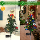 4Packs Solar Christmas Tree Lights Xmas Garden Decorations Tree Stake Lamp 20LEDs Solar Decor Light With Constant And Flashing Mode For Pathway Yard Patio Landscape