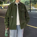 Fashion Loose Oversized Cardigan Long Sleeve Shirt Men